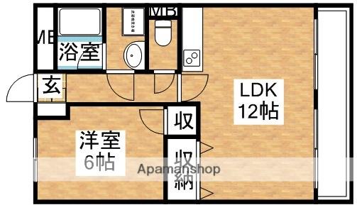 西中島東行マンション(1LDK/3階)の間取り写真