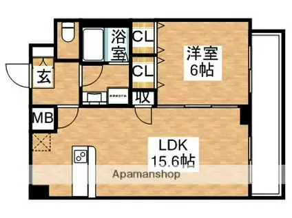 プレサンス新大阪クレスタ(1LDK/14階)の間取り写真