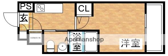 エスリード新北野(1K/10階)の間取り写真