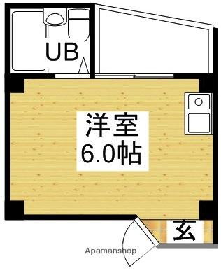 淡路西山ビル(ワンルーム/4階)の間取り写真