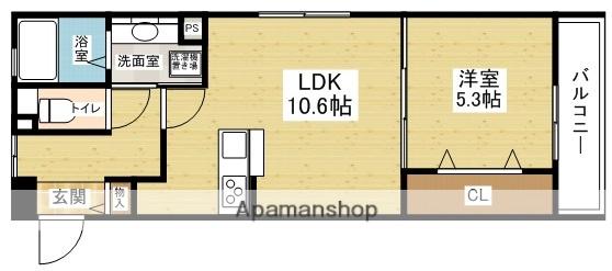シャルムC(1LDK/3階)の間取り写真