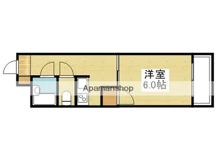 中村マンション(1K/6階)の間取り写真
