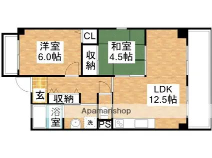 SUNROYAL新大阪(2LDK/5階)の間取り写真