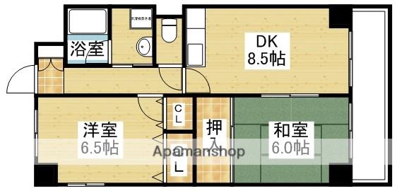 パセオアンビエンテ(2DK/4階)の間取り写真