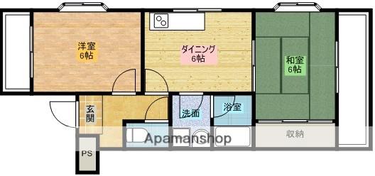 シャンボール淀川Ⅲ(2DK/5階)の間取り写真