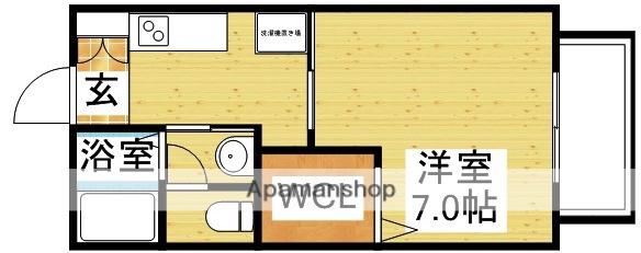 マンハイム2(1K/2階)の間取り写真
