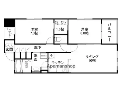 アトリア新大阪(2LDK/3階)の間取り写真