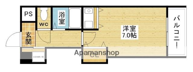 スカイライト新大阪(ワンルーム/6階)の間取り写真