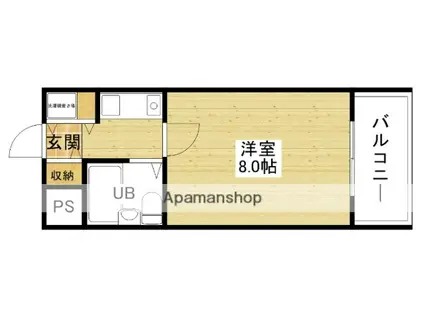 ダイアパレス新大阪(ワンルーム/2階)の間取り写真