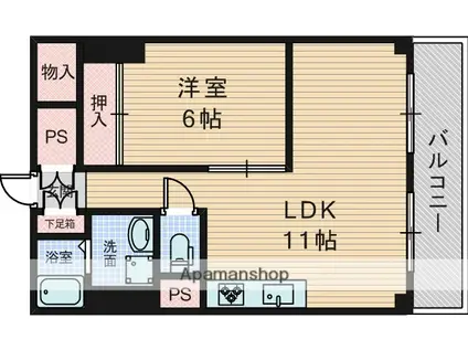 シャンボール第2新大阪(1LDK/8階)の間取り写真