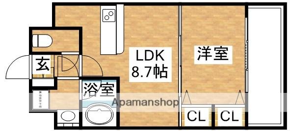 CITY SPIRE西中島(1LDK/5階)の間取り写真