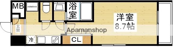 LUXE淡路(1K/7階)の間取り写真