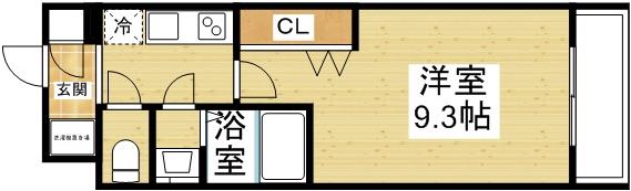 LUXE淡路(1K/2階)の間取り写真