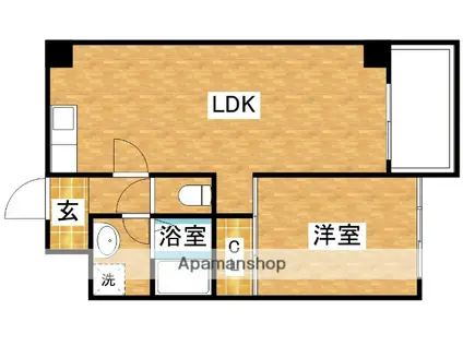 レクシア上新庄(1LDK/4階)の間取り写真
