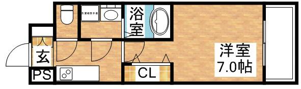 ファーストステージ北大阪レジデンス(1K/4階)の間取り写真