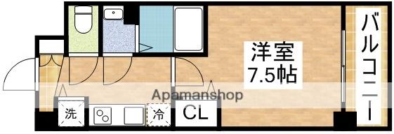 ディームス江坂(1K/1階)の間取り写真