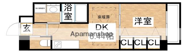 江坂プライマリーワン(1DK/9階)の間取り写真