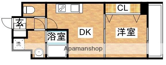 スプランディッド新大阪キャトル(1DK/12階)の間取り写真