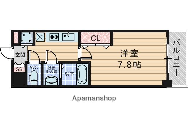 LUXE東三国Ⅳ(1K/3階)の間取り写真