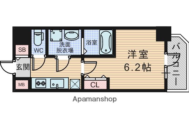 エスリード新大阪ヴェルデ(1K/8階)の間取り写真