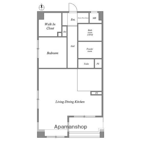 CASSIA江坂(1LDK/6階)の間取り写真