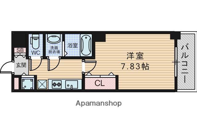 LUXE東三国Ⅴ(1K/13階)の間取り写真