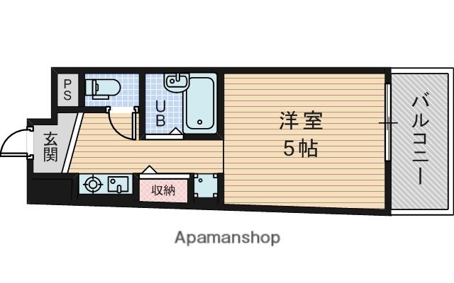 デュウェル東三国(1K/4階)の間取り写真