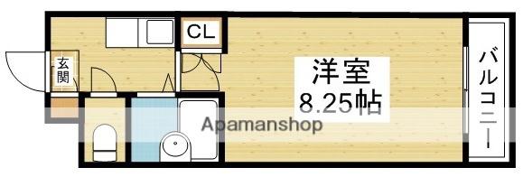 サンフラットT・M(1K/3階)の間取り写真