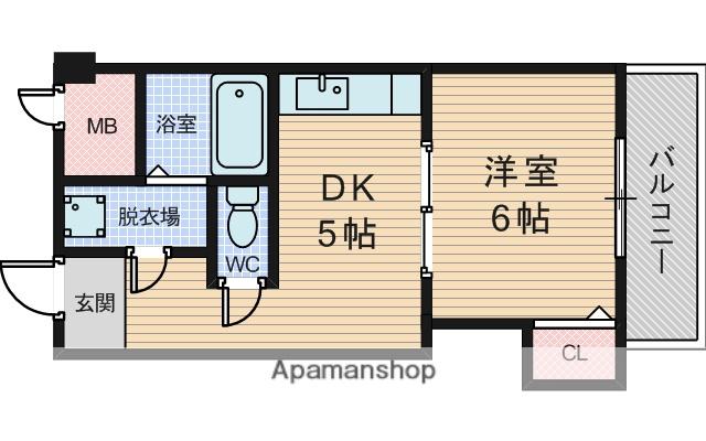 グランビジュ(1DK/2階)の間取り写真