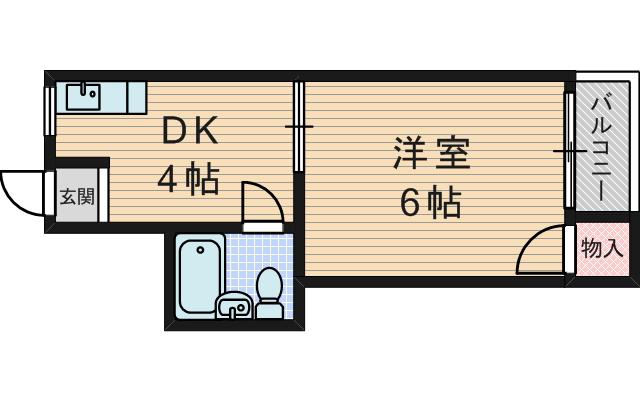 第1生島ハイツ(1K/1階)の間取り写真