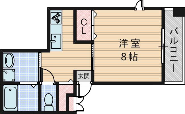 COM HOUSE1(1DK/1階)の間取り写真