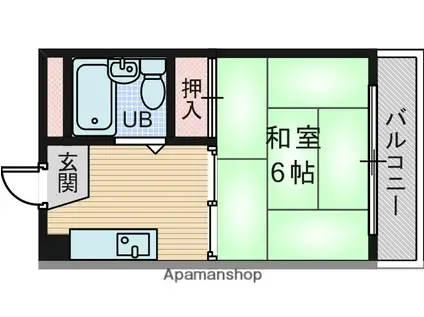 ビスタ新庄ハイツⅢ(1K/4階)の間取り写真