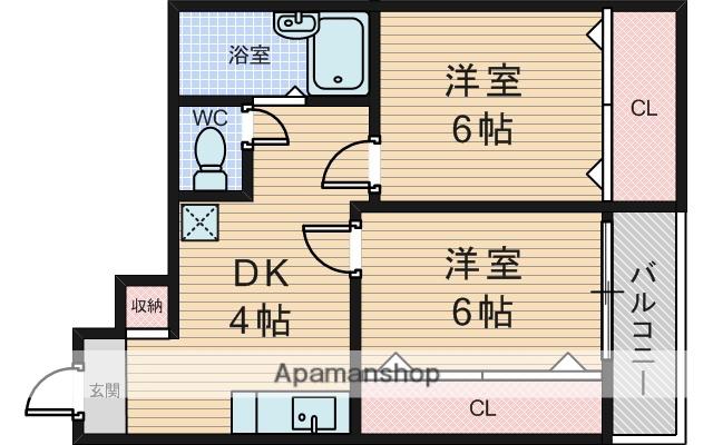 エレガンス5(2DK/3階)の間取り写真