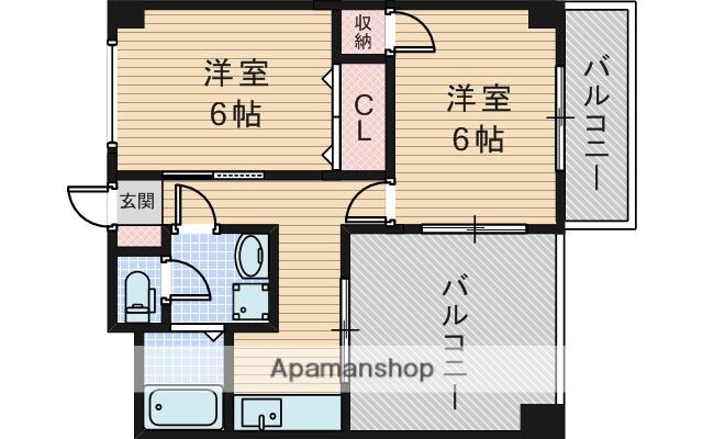 第2豊晃マンション(2K/4階)の間取り写真