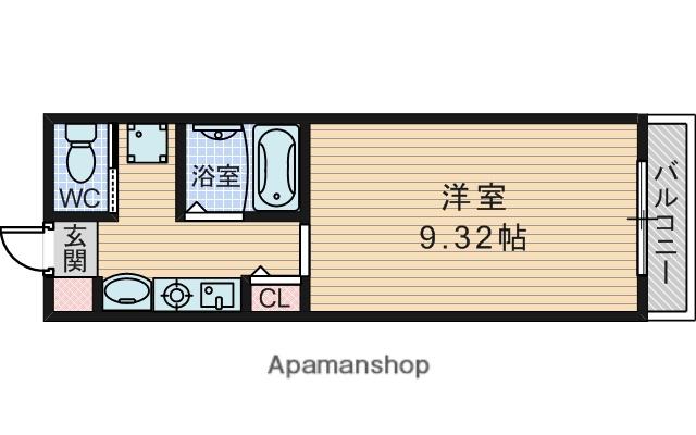 グランシティ西三国(1K/3階)の間取り写真