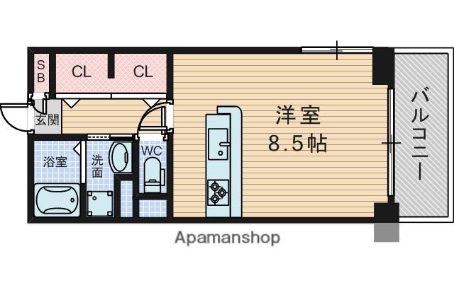 ビスタ江坂東(ワンルーム/4階)の間取り写真