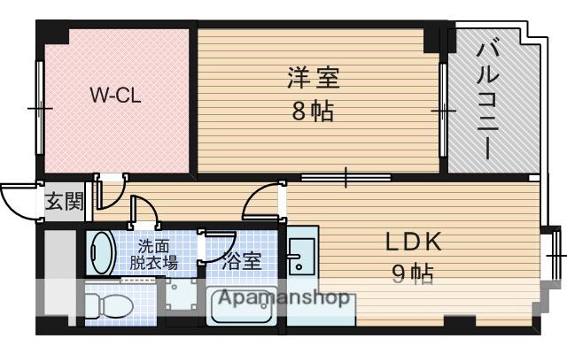 ロイヤルハイツ中尾(1LDK/6階)の間取り写真