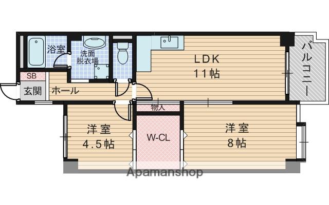 ロイヤルハイツ中尾(2LDK/8階)の間取り写真
