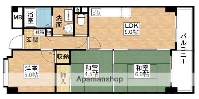 ライオンズマンション新大阪第6(3LDK/4階)の間取り写真