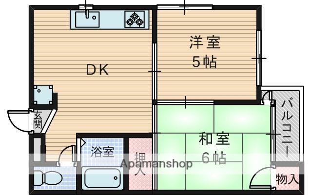 東和マンション(2DK/4階)の間取り写真