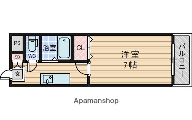 第5中本ビル(1K/4階)の間取り写真