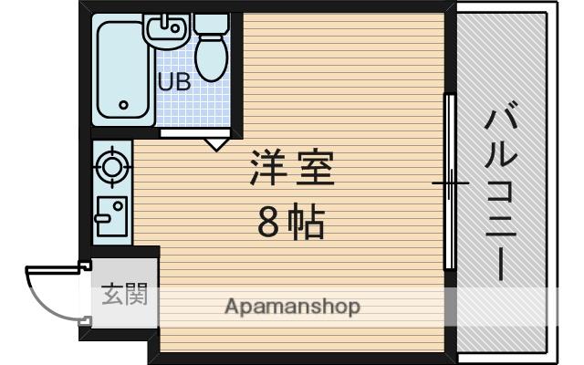 ツインズイースト(ワンルーム/1階)の間取り写真