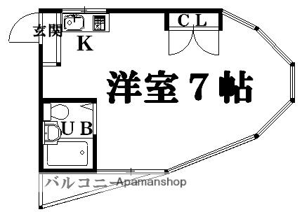 浜本ビル(ワンルーム/5階)の間取り写真