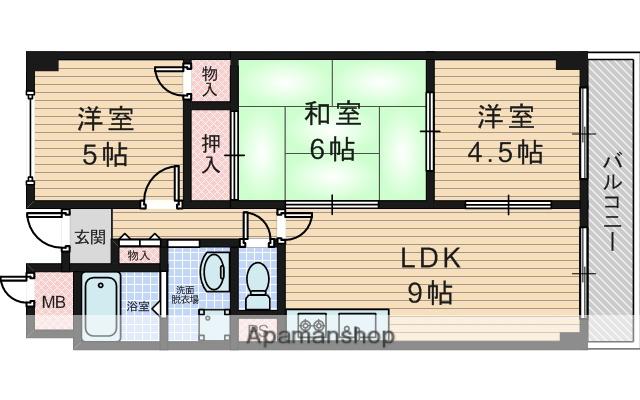 久光マンション(3DK/1階)の間取り写真