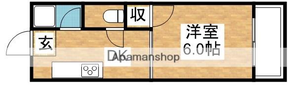 ミリオンハイツ(1DK/4階)の間取り写真