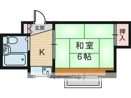 ハイツ豊新(1K/3階)の間取り写真