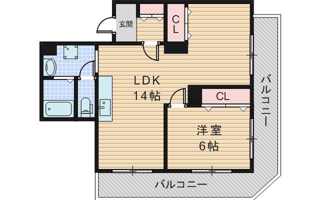 第2グランドコーポラス新大阪(1LDK/5階)の間取り写真