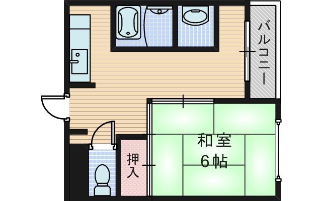 ハイツ出口1(1DK/3階)の間取り写真