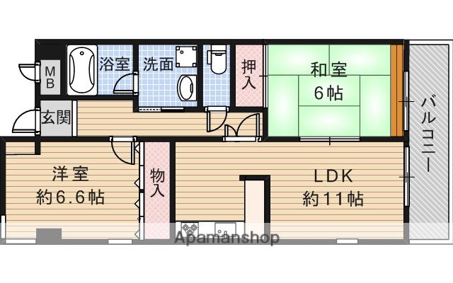 新大阪ファミール西館(2LDK/4階)の間取り写真
