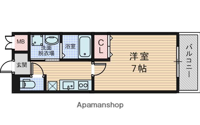 パーラム淡路(1K/7階)の間取り写真